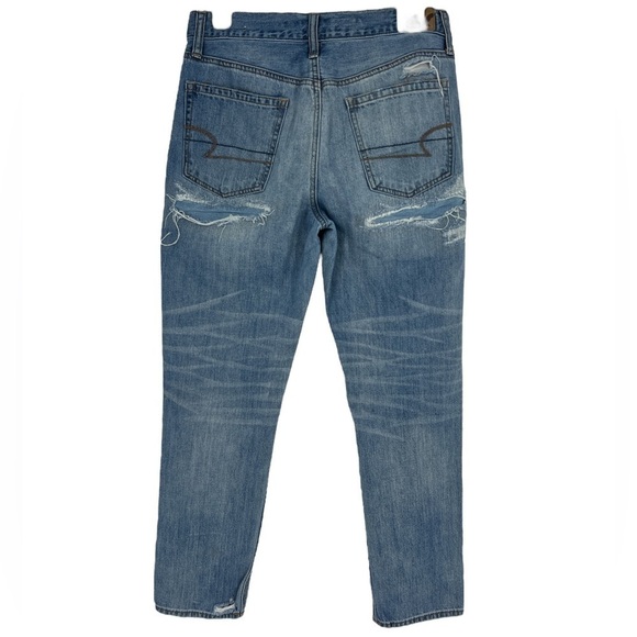 American eagle destroyed distressed button fly jeans, size 6 - Picture 3 of 8